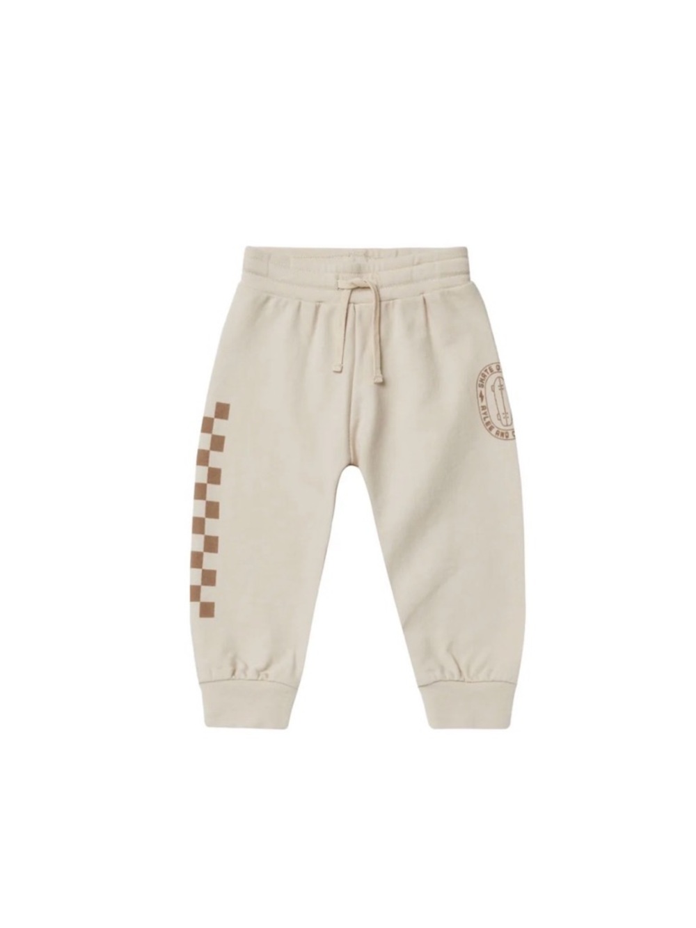 Rylee + Cru Skate of Mind Joggers Neutral Checkered Sweatpants Size 4-5y